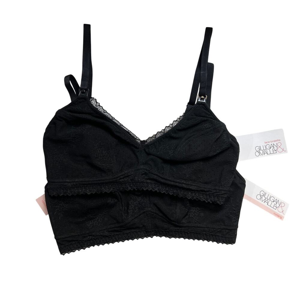 Gilligan & O'Malley Womens Size Small Black Lace Nursing Bras - 2 NEW